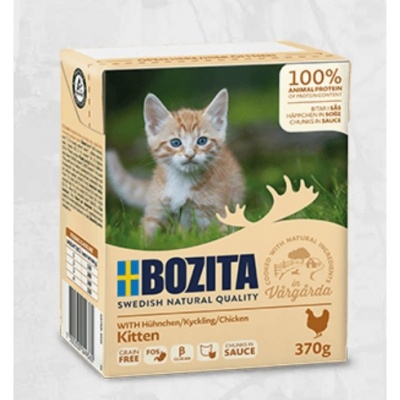 Bozita Chicken Sauce Kitten, 370g - bezgraudu gaļas gabaliņi ar vistu mērcē kaķēniem