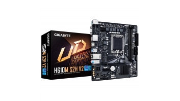 Gigabyte | H610M S2H V2 1.0 | Processor family Intel | Processor socket LGA1700 | DDR5 DIMM | Supported hard disk drive interfaces M.2, SATA | Number of SATA connectors 4