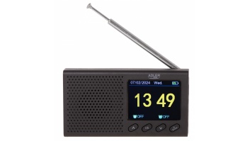 Adler AD 1198 FM Travel Radio, 87.5 – 108 MHz RDS, Speaker power 3W, Black