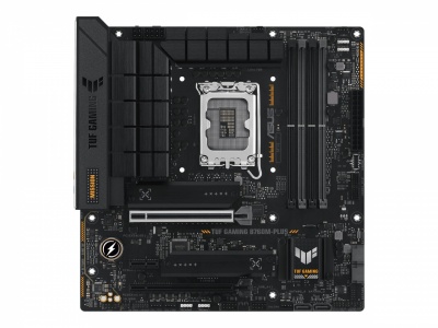 ASUS TUF GAMING B760M-PLUS | Processor family Intel B760 | Processor socket 1 x LGA1700 Socket | 4 DIMM slots - DDR5, non-ECC, on-die ECC, unbuffered | Supported hard disk drive interfaces SATA-600 (RAID), 2 x M.2 | Number of SATA connectors 4