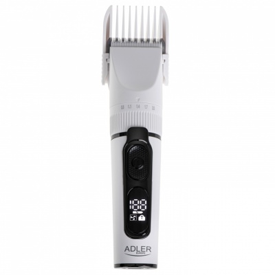 Adler | Hair Clipper with LCD Display | AD 2839 | Cordless | Number of length steps 6 | White/Black