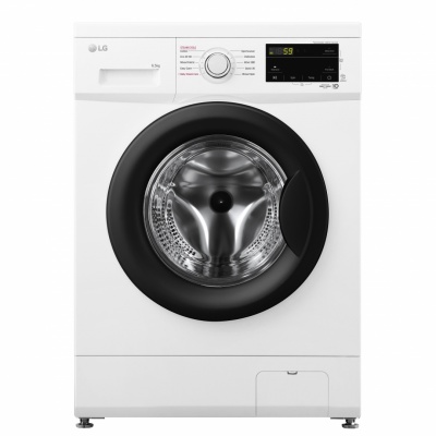 LG | Veļas mašīna | F2J3WSBWE | Energoefektivitātes klase E | Priekšējā iekraušana | Mazgāšanas jauda 6,5 ​​kg | 1200 RPM | Dziļums 44 cm | Platums 60 cm | LED | Tvaika funkcija | Tiešā piedziņa | Balts