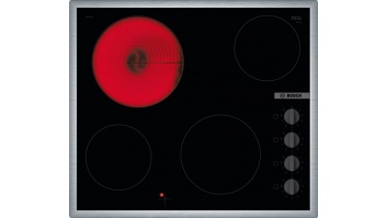 Bosch | Hob | PKE645CA2E | Vitroceramic | Number of burners/cooking zones 4 | Rotary knobs | Black