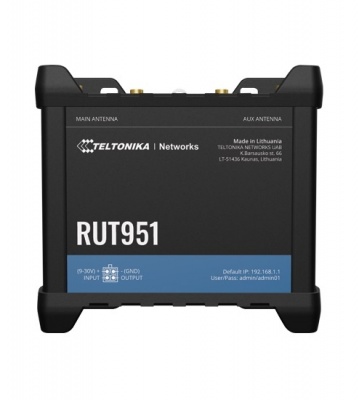 Industrial Cellular router | RUT951 | 802.11n | Mbit/s | 10/100 Mbit/s | Ethernet LAN (RJ-45) ports 4 | Mesh Support No | MU-MiMO No | 2G/3G/4G | Antenna type 	2 x SMA for LTE, 2 x RP-SMA | 0
