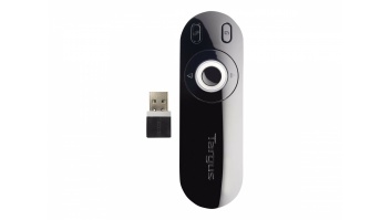 Targus | Laser Presentation Remote | Black, Grey | Plastic | * Clear & intuitive layout enables users to open and operate a presentation with ease. Laser pointer makes it easy to highlight presentation content while the back-lit buttons make it easy to pr