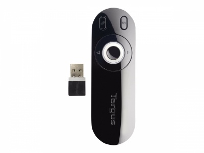 Targus | Laser Presentation Remote | Black, Grey | Plastic | * Clear & intuitive layout enables users to open and operate a presentation with ease. Laser pointer makes it easy to highlight presentation content while the back-lit buttons make it easy to pr