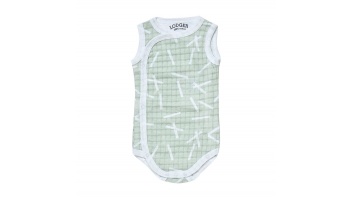 Akcija! Lodger Romper Sprinkle kokvilnas bodijs bez piedurknēm,Leaf, 68 cm