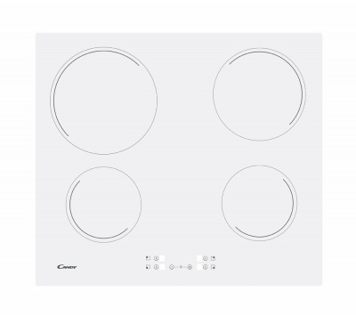 Candy | Hob | CH64CCW | Vitroceramic | Number of burners/cooking zones 4 | Touch | White