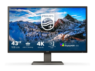 Philips | P Line | 439P1/00 | 43 " | VA | 4K UHD | 16:9 | 60 Hz | 4  ms | 3840 x 2160 | 400 cd/m² | Headphone output | HDMI ports quantity 3 | Warranty 36 month(s)