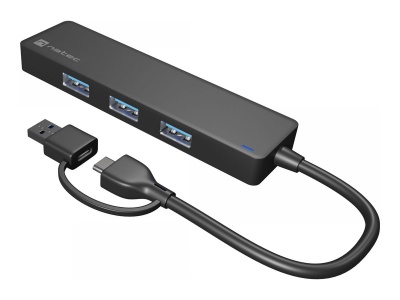 Natec USB 3.0 HUB, Mayfly, 4-Port, Black | Natec | USB 3.0 HUB, Mayfly, 4-Port | Moth NHU-1342 | Black | 0.15 m