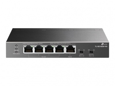 TP-LINK | 5-Port Gigabit Desktop Switch with 4-Port PoE | TL-SG1005P-PD | Unmanaged | Desktop/Wall mountable