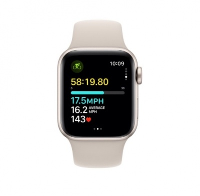 Apple Watch SE GPS 40mm Starlight Aluminium Case with Starlight Sport Band - M/L