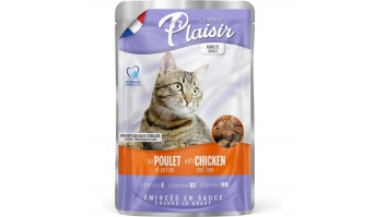Plaisir Cat Chicken and Liver, 100g - gaļas gabaliņi ar vistu un vistu aknām mērcē
