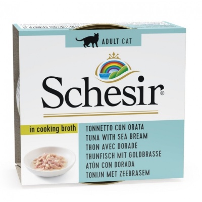 SCHESIR Cat Tuna with Seabream Broth, 70g - tuncis un jūras breksis buljonā