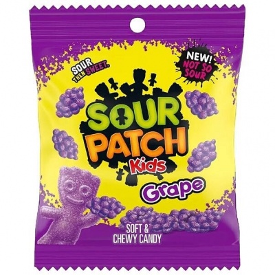 Želejas konfektes SOUR PATCH KIDS (GRAPE), 102g