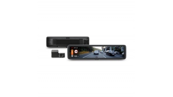 Mio | MiVue R850T, aizmugurējā kamera | GPS | Wi-Fi | 1000 nitu augsts spilgtums un pretatstarojošs panelis; Augsts spilgtums un caurlaidīgs spogulis ar HDR ekspozīcijas optimizāciju; Gluds dizains ar 11,88 collu IPS pretapžilbināšanu; Priekšējā kamera un