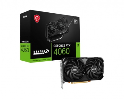 MSI | GeForce RTX 4060 VENTUS 2X BLACK 8G OC | NVIDIA | 8 GB | GeForce RTX 4060 | GDDR6 | HDMI ports quantity 1 | PCI Express Gen 4 | Memory clock speed 17000 MHz