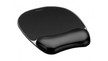 Fellowes | Mouse pad with wrist support CRYSTAL | Mouse pad with wrist pillow | 202 x 235 x 25 mm | Black