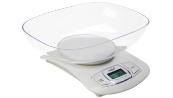 Adler AD 3137 Kitchen scales, Capacity 5 kg , Graduation 1g, Big LCD Display, Auto-zero/Auto-off, Large bowl, White | Adler | Adler AD 3137 | Maximum weight (capacity) 5 kg | Graduation 1 g | Display type LCD | White