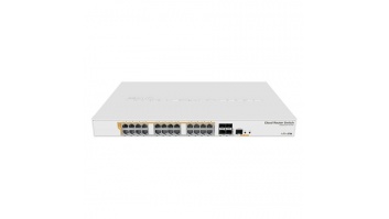 MikroTik | CRS328-24P-4S+RM Gigabit Ethernet POE/POE+ router/switch | Managed L3 | Rackmountable | Gigabit Ethernet (copper) ports quantity 24x 1GbE | SFP+ ports quantity 4x SFP+ | PoE/Poe+ ports quantity 24 | Power supply type Single | 12 month(s)