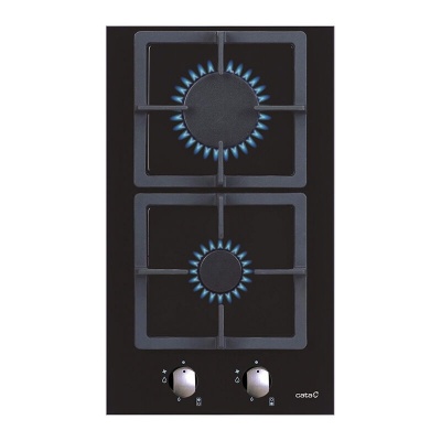 CATA | Hob | SCI 3002 BK | Gas on glass | Number of burners/cooking zones 2 | Rotary knobs | Black