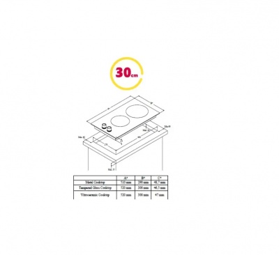 Simfer | Hob | H3.201.TGRSP | Gas on glass | Number of burners/cooking zones 2 | Rotary knobs | Black