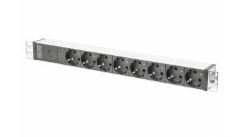 Aluminum outlet strip with pre-fuse | DN-95410 | Sockets quantity 8