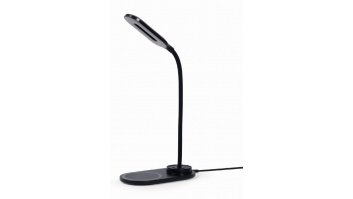 Gembird TA-WPC10-LED-01 Desk lamp with wireless charger, Black | Cold white, warm white, natural 2893-7072 K | Phone or tablet with built-in Qi wireless charging