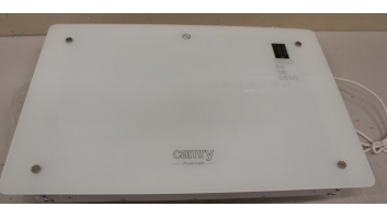 SALE OUT. Camry CR 7721 Convection glass heater, LCD display, Remote control | Camry | CR 7721 | Convection glass heater LCD with remote control | 1500 W | Number of power levels 2 | White | DAMAGED PAINT | N/A