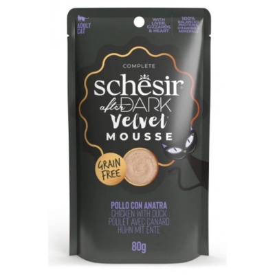 Schesir After Dark Chicken with Quail Egg Velvet Mousse, 80g - vistas un paipalu olu uzputenis