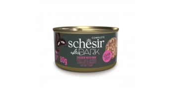 Schesir After Dark Chicken with Ham, 80g - vista un šķiņķis buljonā