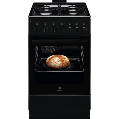 Akcija! Electrolux 600.sērijas gāzes plīts ar elektrisko cepeškrāsni, melna, 50cm