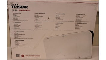 SALE OUT. Tristar KA-5813 Convector heater, White | Tristar | KA-5813 | Convector Heater | 2000 W | Number of power levels 2 | Suitable for rooms up to 25 m² | Suitable for rooms up to 60 m³ | White | DAMAGED PACKAGING, DENT ON CORPUS | IP00