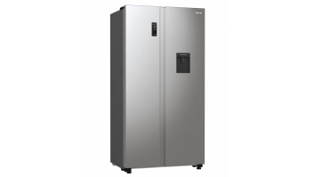 Gorenje Refrigerator | NRR9185EAXLWD | Energy efficiency class E | Free standing | Side by side | Height 178.6 cm | No Frost system | Fridge net capacity 355 L | Freezer net capacity 192 L | Display | 38 dB | Grey