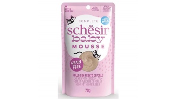 Schesir Baby Mousse Chicken&Chicken Liver, 70g - vistas un vistas aknu uzputenis kaķēniem