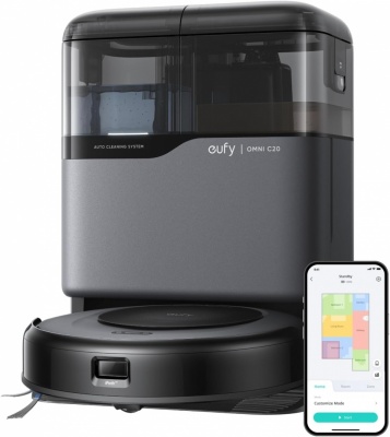 Anker Eufy | Robot Vacuum Cleaner with All-in-One Station | Omni C20 | Wet&Dry | 7000 Pa | Gray