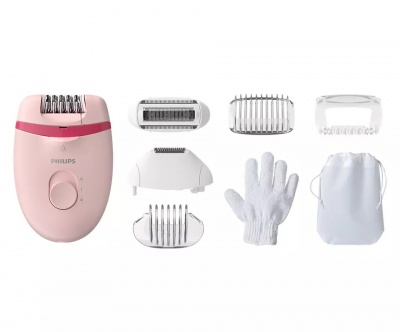 Philips | Corded Compact Epilator | BRE285/00 Satinelle Essential | White/Pink