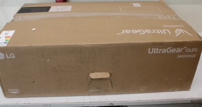 SALE OUT. LG 34GS95QE-B 34"UltraGear OLED,21:9, 3440x1440, 275cd/m2, 0.03s/ HDMI, DisplayPort, USB  DAMAGED PACKAGING | LG | Curved gaming monitor | 34GS95QE-B | 34 " | OLED | Ultra-WQHD | 21:9 | 240 Hz | 0.03 ms | 3440 x 1440 pixels | 275 cd/m² | HDMI po