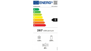 LG Refrigerator | GBV3100ESW | Energy efficiency class E | Free standing | Combi | Height 186 cm | No Frost system | Fridge net capacity 234 L | Freezer net capacity 110 L | Display | 35 dB | White