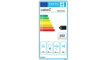 CATA | Hood | ARMONIA 45 X | Canopy | Energy efficiency class C | Width 44.8 cm | 645 m³/h | Mechanical | LED | Stainless steel