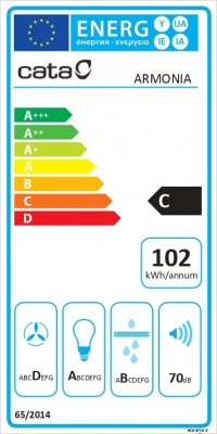 CATA | Hood | ARMONIA 45 X | Canopy | Energy efficiency class C | Width 44.8 cm | 645 m³/h | Mechanical | LED | Stainless steel