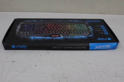 SALE OUT. FURY Spitfire Gaming Keyboard, US Layout, Wired, Black DAMAGED PACKAGING | Fury | Gaming Keyboard | Spitfire | Gaming | Wired | US | DAMAGED PACKAGING | 1.8 m | Black | USB 2.0