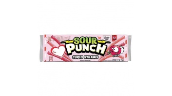 Košļājamās konfektes SOUR PUNCH CUPID STRAWS, 91g