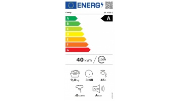 Candy Washing Machine | BR 49B8-S | Energy efficiency class A | Front loading | Washing capacity 9 kg | 1400 RPM | Depth 60 cm | Width 60 cm | Display | LCD | Steam function | Wi-Fi | White