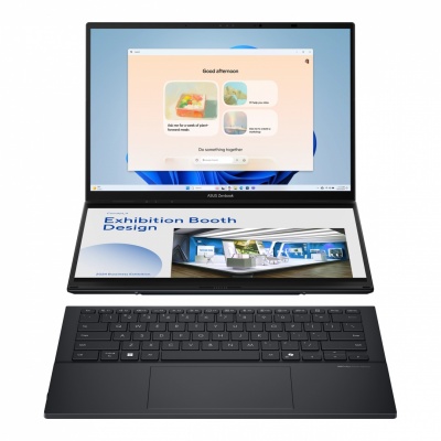 Asus Zenbook Duo UX8406CA-PZ068X | Basalt Gray | 14 " | OLED | Touchscreen | 3K | 2880 x 1800 pixels | Glossy | Intel Core Ultra 9 | 285H | 32 GB | LPDDR5X | Solid-state drive capacity 2000 GB | Intel Arc Graphics | Windows 11 Pro | 802.11be | Bluetooth v