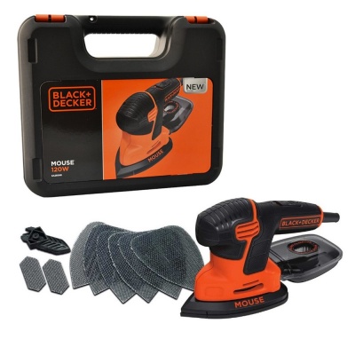 Black&Decker KA2500K-QS 120W Mouse Sander 6 Mesh Shts Kit Box