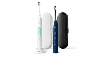 Philips Sonicare ProtectiveClean 5100 Duo Electric Toothbrushes | HX6851/34 | Rechargeable | For adults | Number of brush heads included 2 | Number of teeth brushing modes 3 | White and Dark Blue