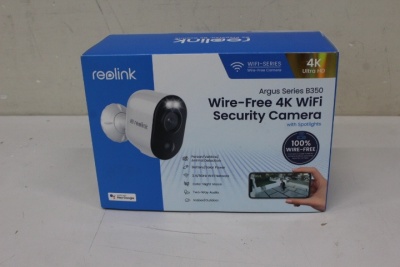 SALE OUT. Reolink Argus Series B350 Smart 4K 8MP Standalone Wire-Free Camera with 5/2.4GHz Dual-Band WiFi, White | Reolink | Smart Standalone Wire-Free Camera | Argus Series B350 | 24 month(s) | Bullet | 8 MP | Fixed | IP65 | H.265 | Micro SD, Max. 128GB 