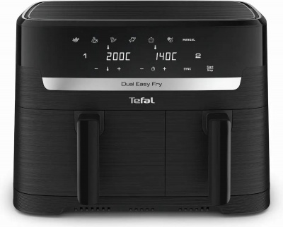 Tefal EY901N10 Dual Easy Fry Essential Airfryer, 8.3L, Black | TEFAL