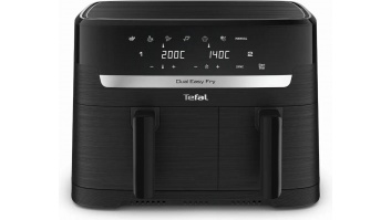 Tefal EY901N10 Dual Easy Fry Essential Airfryer, 8.3L, Black | TEFAL